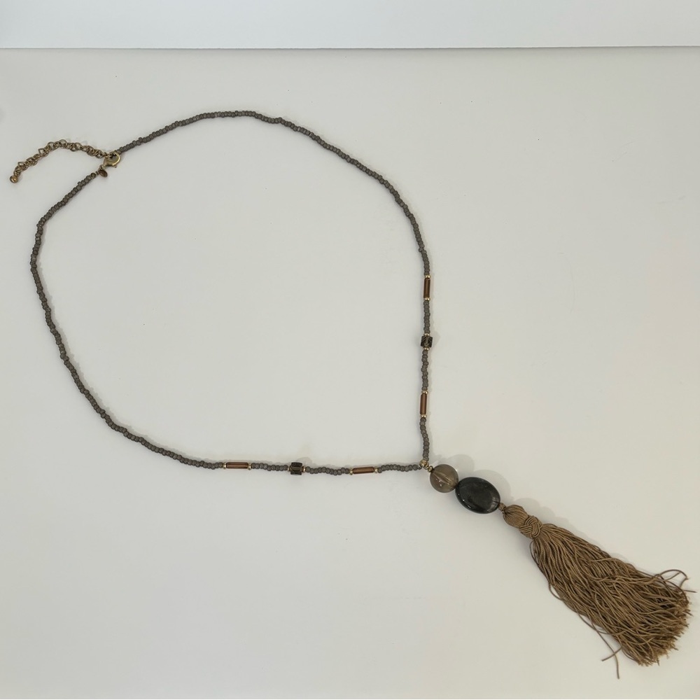 Chico’s Vintage super long real stone with asset necklace